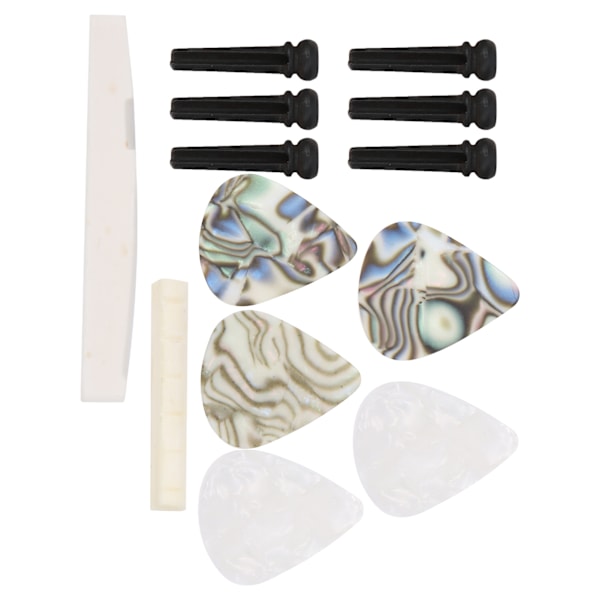 13 st Gitarrsadel och Stall Plektrum Stallpinne Kit Ben Musikinstrument Tillbehör