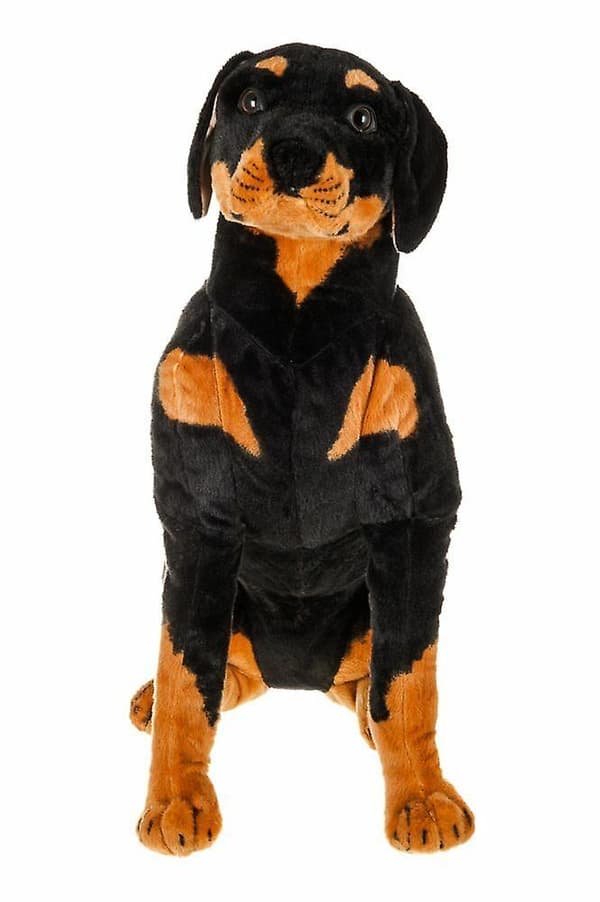 50CM STOR SØD ROTTWEILER HUNDEHVALP TEDDY SUPER BLØDT PLYS LEGETØJ GAVE-FX-