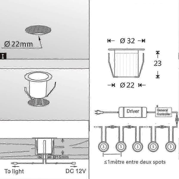 16-pakning vanntette LED-innfelte spotlys for treterrasse og uteplass-FX-