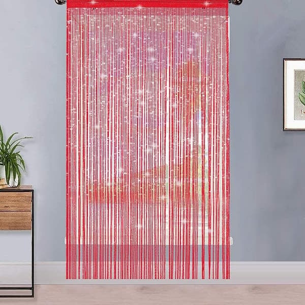 Rød trådgardin 100 cm x 200 cm - gardiner-FX-