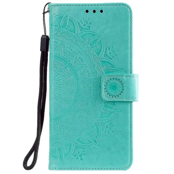 Embossed Mandala Flower Stand Wallet Leather Case for Samsung Galaxy A40 Indigo Indigo-FX- Indigo Cyan