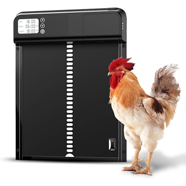 Automatic Chicken Coop Door with Timer and Manual Smart Chicken Door IPX3 Aluminum Chicken Flap for Duck