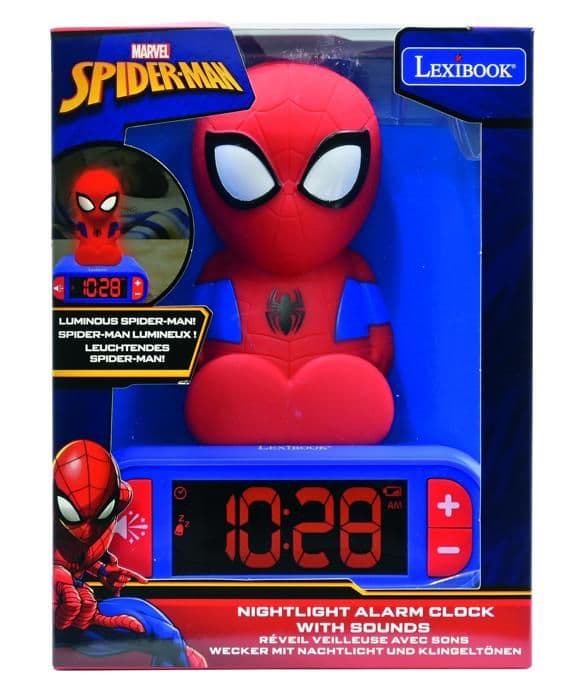 Digital väckarklocka LEXIBOOK - Spiderman - 3D-ljus och ljud - Röd och blå - Barn Röd{YDE}-FX-