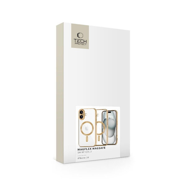 Tech-Protect MagSafe MagFlex Cover til iPhone 16 i skinnende guld-FX-
