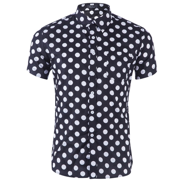 Herr Casual Hawaiian printed T-shirt Button Lapel Slim Top GD025-3 XL