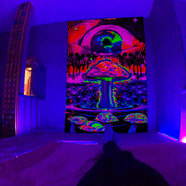 Fluorescerande gobeläng Bohemisk gobeläng väggkonstdekor #02 150*130cm(fluorescence)