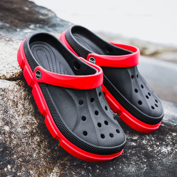 Herr slitna skor sommar tofflor bekväma sandaler Black Red,45 df38 | Black  Red,45 | Fyndiq