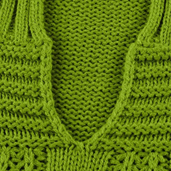 Dam Cable Knit Pullover Tröjor Toppar Tröjor Twist V-ringad Green XXXL