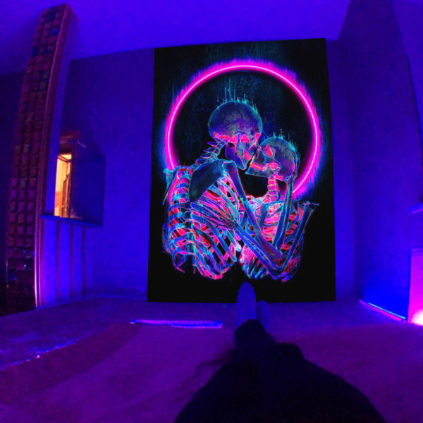 Fluorescerande gobeläng Bohemisk gobeläng väggkonstdekor #01 150*130cm(fluorescence)