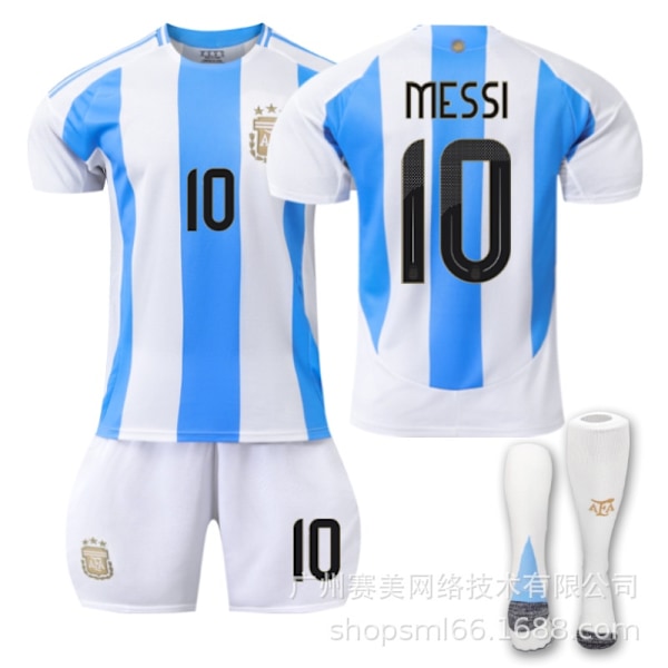 Messi 10 Argentiinan Copa America -kotijoukkueen jalkapallopaita, uusin aikuisten ja lasten jalkapallopaita uudelle kaudelle Adult L（175-180cm）