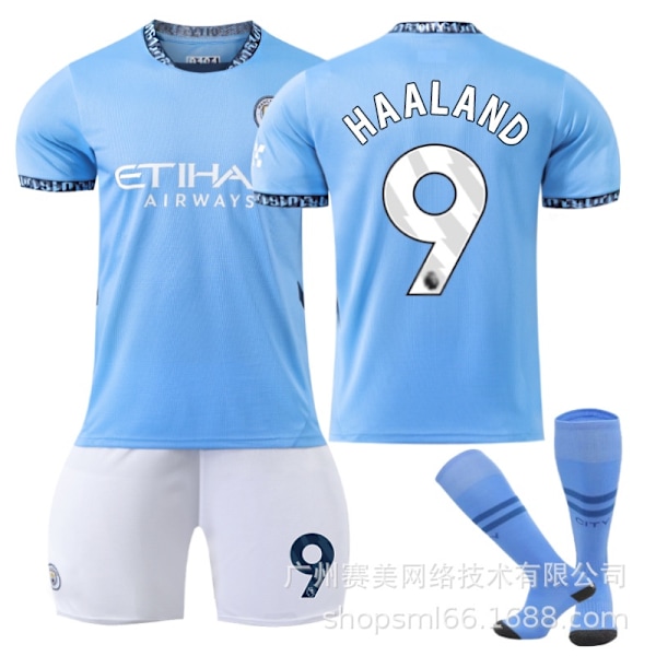 Haaland 9 Manchester City 24-25 hemmatröja senaste fotbollströja för vuxna och barn för den nya säsongen 2 Adult XS（155-165cm）