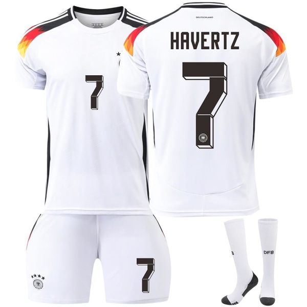 Saksan EM-kotijalkapallopaita numero 7 Havertz uuden kauden uusin aikuisten lasten jalkapallopaita jalkapallo 2 Kids 24(130-140cm)