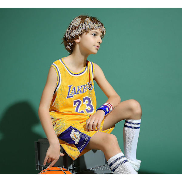 Lakers #23 Lebron James Jersey No.23 koripalloasusarja, lapset, aikuiset, lapset Yellow XXL (155-160cm)