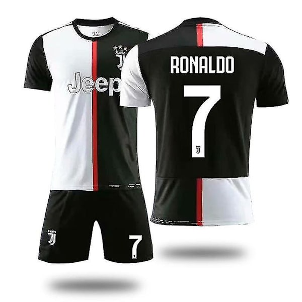 Juventus Jersey 2019-20 Cristiano Ronaldo #7 Cr7 Kotijalkapallopaita Lasten 3-osainen pelipaitasarja aikuisten lasten herkkuja kauden päivitys 2XL