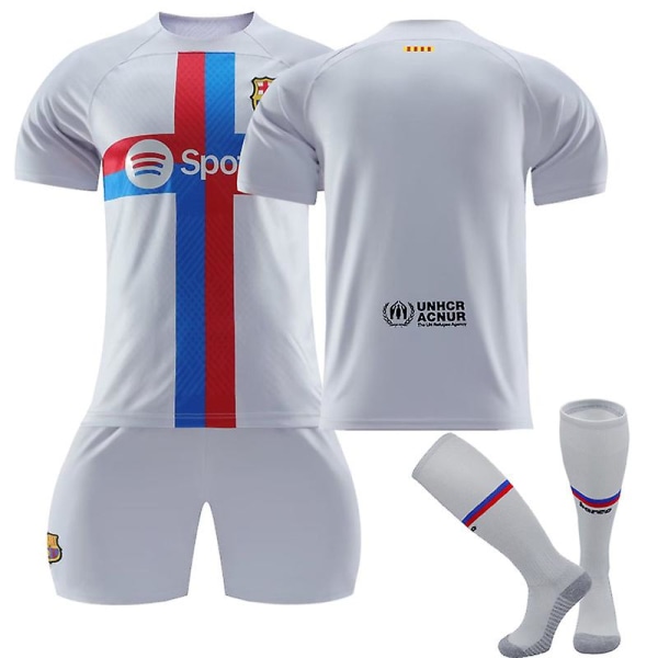 Barcelona 22-23 Fodboldtrøje Udebane T-shirt Voksne Børn Komfort Unnumbered Kids 18(100-110CM)