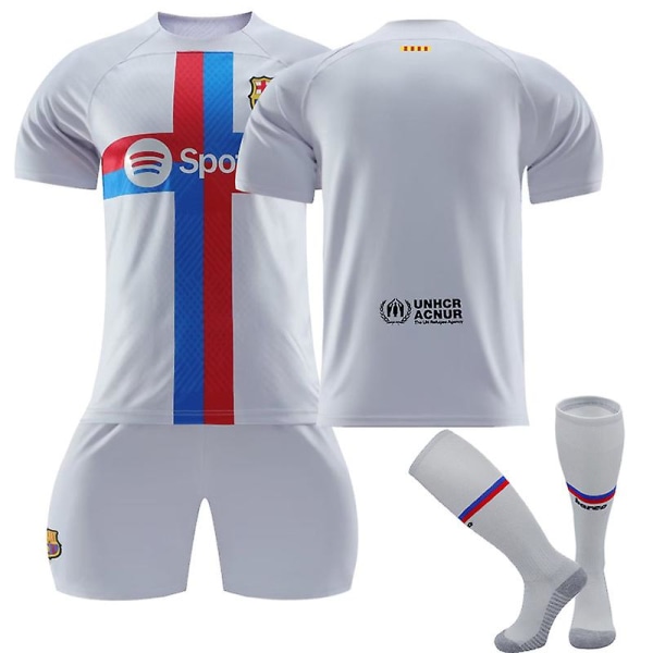 Barcelona 22-23 Fotbollströja Borta T-shirt Vuxna barn Komfort fotboll Tröjor Unnumbered Kids 28(150-160CM)