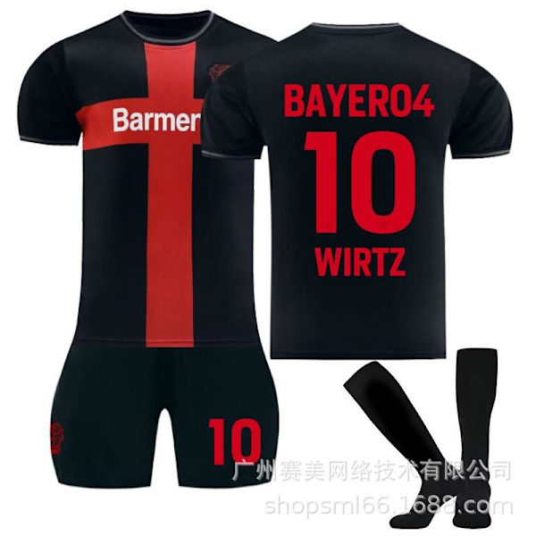 2024 Leverkusen Home Fotballdrakt nummer 10 Wirtz den nyeste fotballdrakteren for voksne og barn for den nye sesongen Adult XXL（185-190cm）