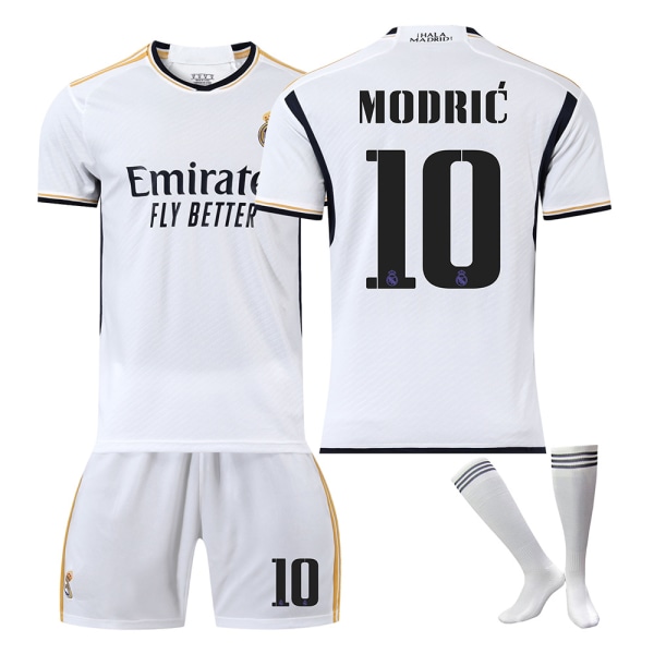 23-24 Modric 10 Real Madrid New Season Drakt Nyeste Voksne Barn Fotballdrakt bra Adult L（175-180cm）