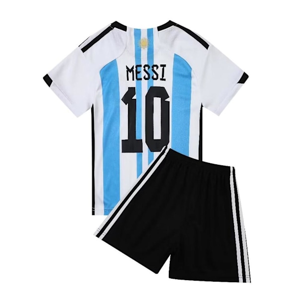Argentina Messi 10 Hjemmefodboldtrøje Ny sæson Seneste Børnetrøjesæt Sokker Fodbold 5 Kids 18(100-110cm)