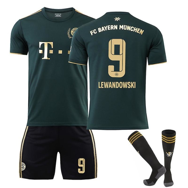 Lewandowski #9 22-23 Ny sesong fotball T-skjorter Trikotsett 2223 Barcelona Hjem Voksne Barn Golden Special Edition 2XL