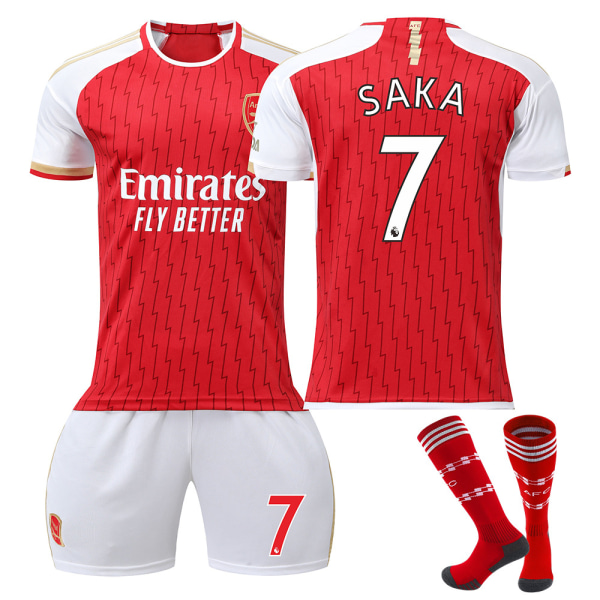 23-24 Saka 7 Arsenal New Season Shirt Siste Voksenskjorter Barneskjorter Adult L（175-180cm）