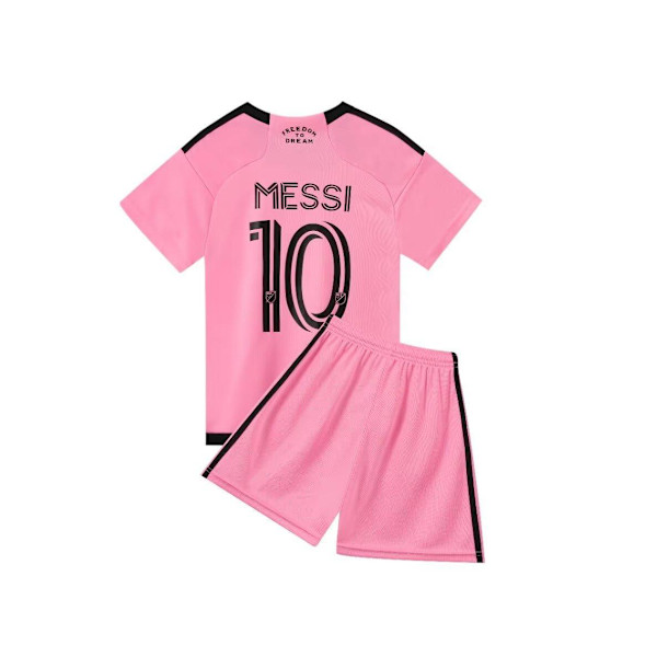 Miami Messi 10 Hjemmefotballdrakt Ny sesongs siste barnetrøyesett Sokker Fotball Kids 24(130-140cm)