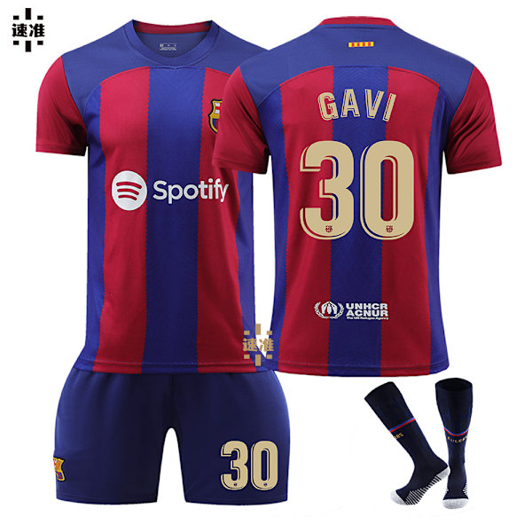 23-24 Gavi 30 New Barcelona New Season Jersey Uusin aikuisten lasten jalkapallopaita Adult L（175-180cm）