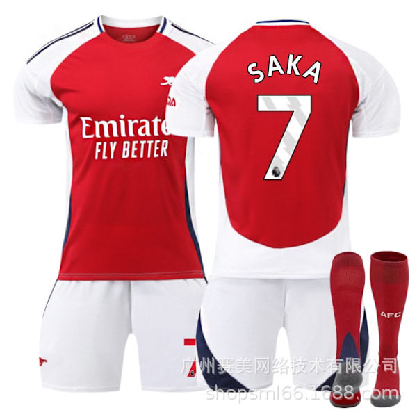 Saka 7 Arsenal 24-25 hjemmefotballdrakt nyeste voksen barnas fotballdrakt for den nye sesongen 10 Adult XS（155-165cm）