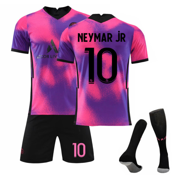 1. Neymar Jr Sæt Fodboldtrøje Sæt NO.10 Voksne børn L