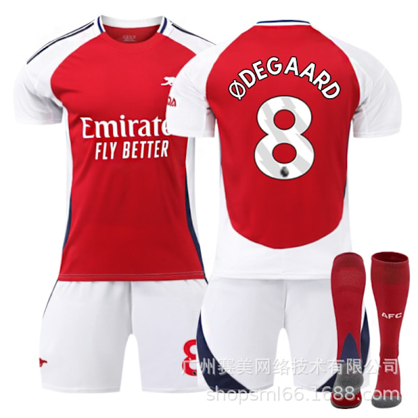 Ødegaard 8 Arsenal 24-25 hjemmefotballdrakt nyeste voksen barnas fotballdrakt for den nye sesongen 3 Adult XS（155-165cm）