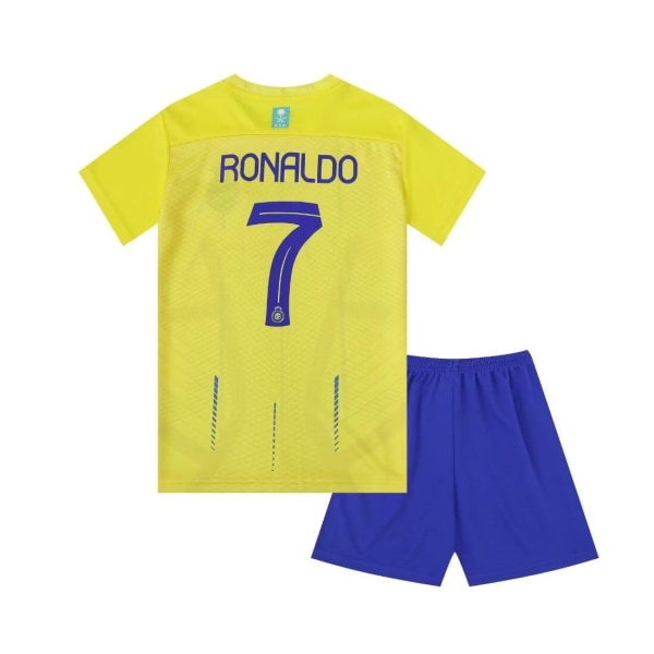 Al-Nassr FC Home C Ronaldo 7 Fodboldtrøje Det nyeste børnetrøjesæt Sokker Fodbold 2 Kids 26(140-150cm)