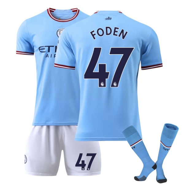 Foden #47 2023 Manchester City Football paita aikuisten lasten jalkapallopaita Jalkapallo Kids 28(150-160cm)