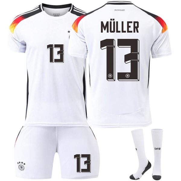 Tyska EM hemmafotbollströja nummer 13 Muller senaste fotbollströja för vuxna för den nya säsong 3 Kids 20(110-120cm)