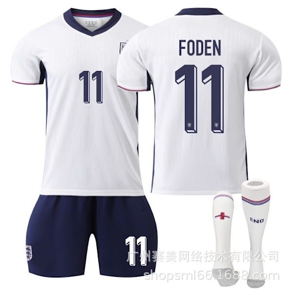 Foden 11 England EM-hjemmefotballdrakt nummer siste voksen barn fotballdrakt for den nye sesongen 1 Adult XL（180-185cm）