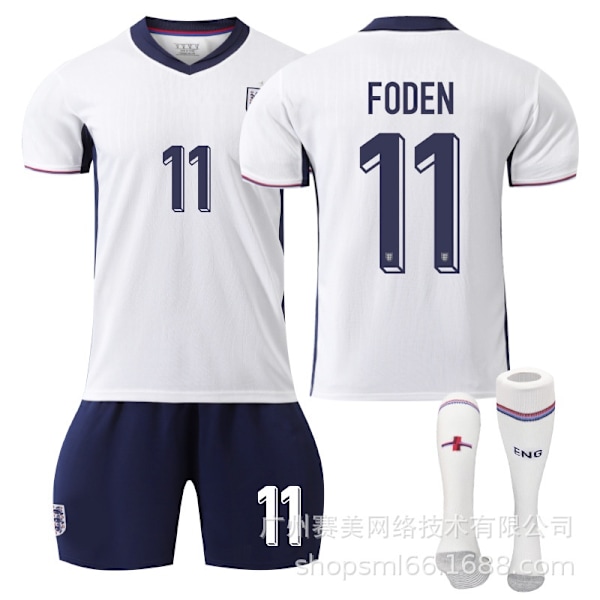 Foden 11 Englannin jalkapallomaajoukkueen EM-kotikentän pelipaita, numero, uusin aikuisten ja lasten jalkapallopaita uudelle kaudelle 7 Kids 20(110-120cm)