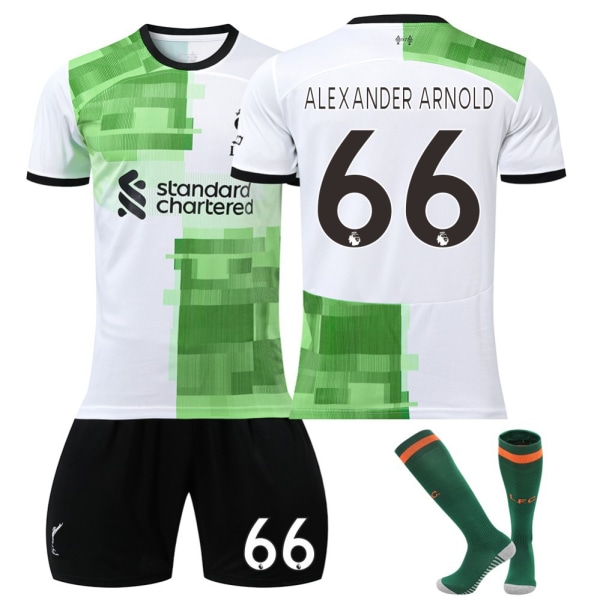 23-24 Alexander Arnold 66 Liverpool Away New Season Shirt Seneste Voksenskjorter Børneskjorter Kids 18(100-110cm)