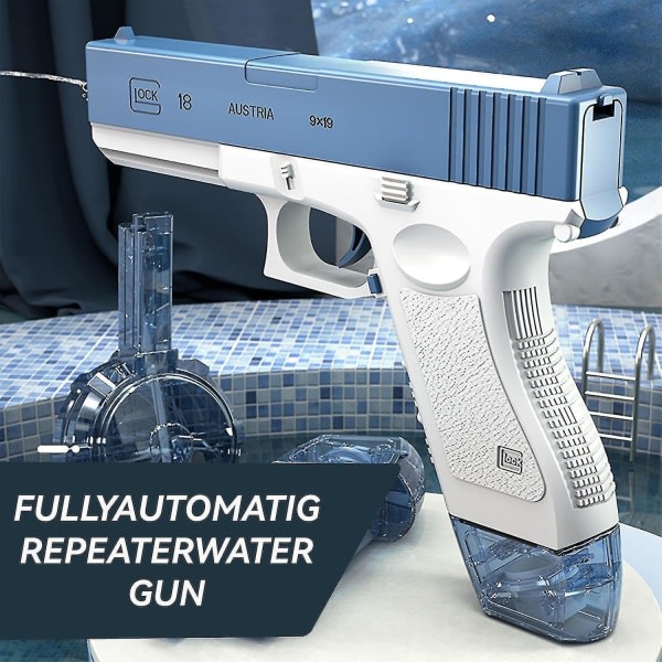 Elektrisk vandpistol, automatiske sprøjtepistoler med super høj ka Blå