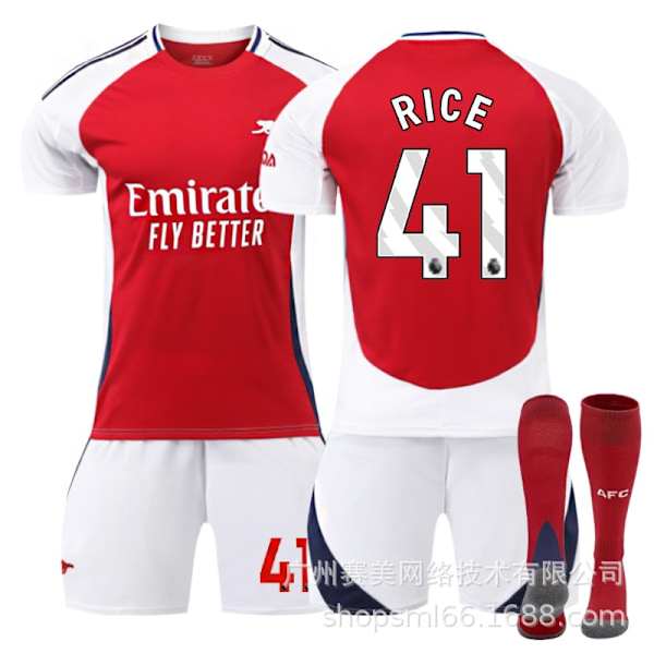 Rich 41 Arsenal 24-25 hjemmefotballdrakt siste voksen barn fotballdrakt for den nye sesongen 10 Adult L（175-180cm）