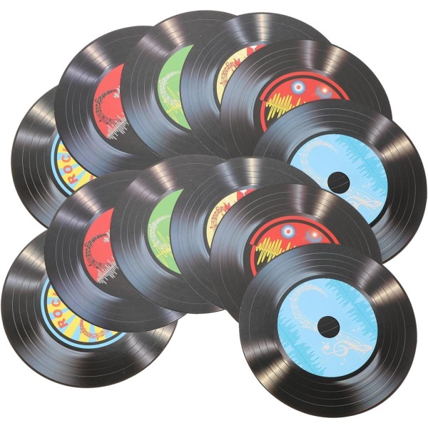 18st Disco Festdekorationer Väggskivadekor Countrymusik CD-skivor Vintage Väggcollage Tomma CD-väggklistermärken för klassrum Tomt dekorpapper