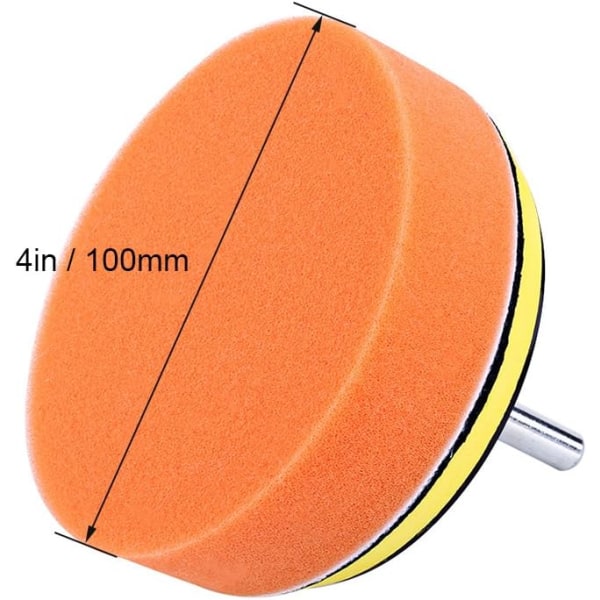5 st 4" poleringsputsskit verktyg för bilpolerbuffert med M10 borradapter