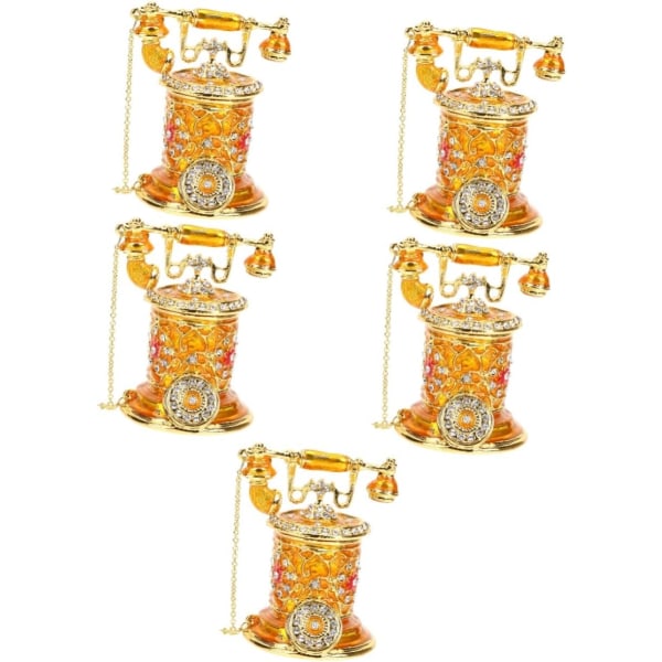 5 st Box Smyckeskrin Dekorativ Vagne Retro Ringfodral Case Smyckeshållare Prydnadssaker Prydnadsföremål Behållare Ringhållare Antik Case Lampa