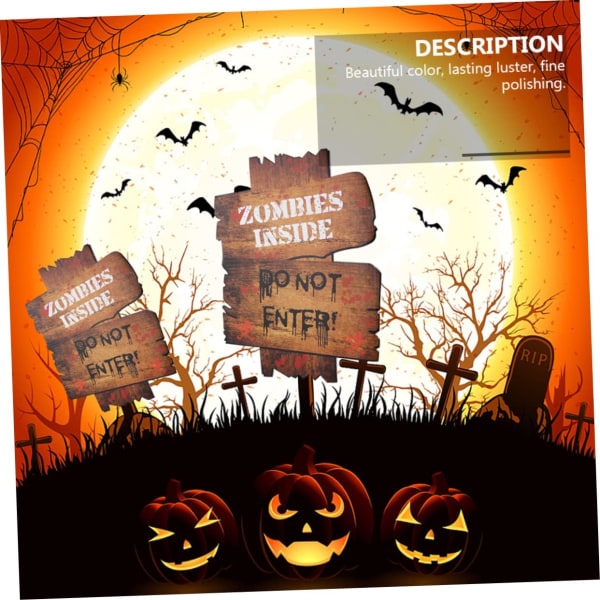12 st Halloween-kort Halloween-varningstavlor Vägguideskylt Halloween stake-skyltar Corrugate stake-skyltar Zombiefest Utomhusdekor
