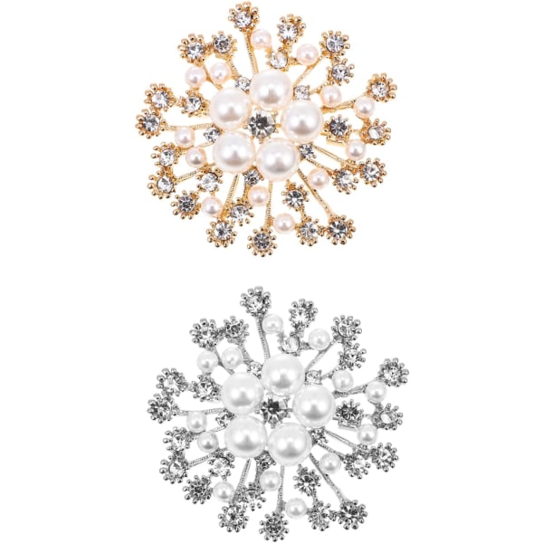 2st Pearl Snowflake Pin Snowflake Broscher Födelsedagspresent Tröja Bröstnål Söta tecknade ryggsäckar Brosch Dam Broscher Säkerhetsnål Väskor Brosch