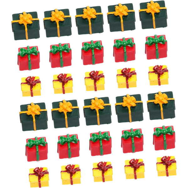 90 st Harts presentförpackning jul miniatyr figurer för hantverk Folie insvept prydnad julgran hängande figur Xmas miniatyr ornament