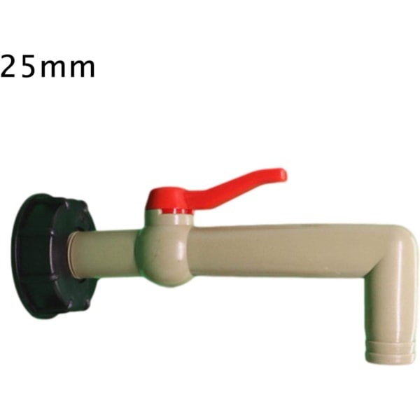 IBC 1000L Plast krananslutning, 60 mm grovgängad dräneringstank Adapter för badkar Adapter Trädgårdskran, 20/25/32 mm Export（25 mm）