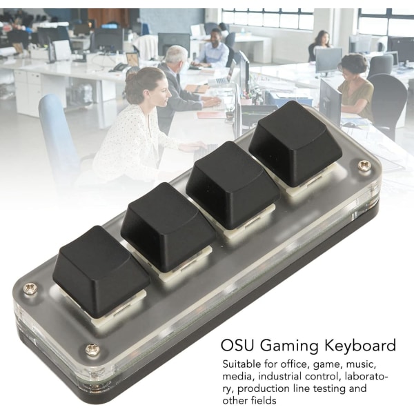 Osu Tangentbord Programmerbart tangentbord Akryl Programmerbart tangentbord USB 4 tangenter Mini Bärbart Mekaniskt Tangentbord Hid Diy Programmerbart Tangentbord Rgb Osu