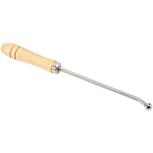 Trumpet-Ellenbogen-Reparatur-Horn underhållsnyckel med massivt trähandtag, trumpetmun för trumpethorn silver