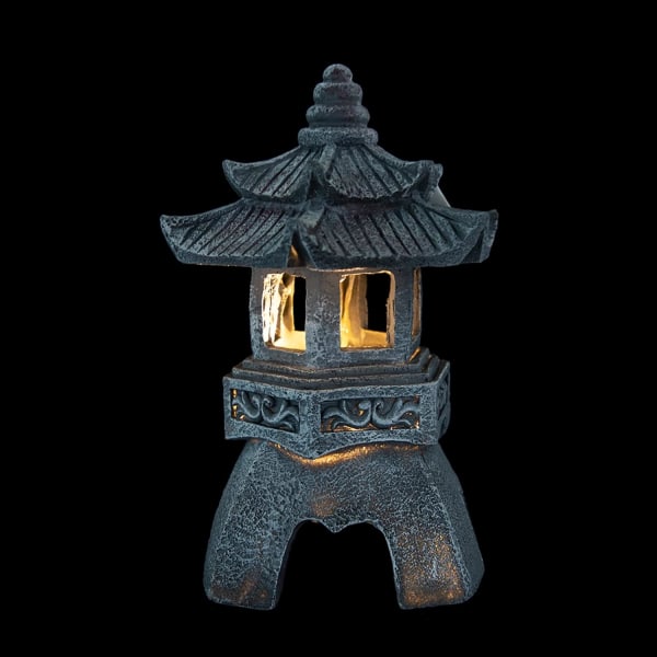 3st dekorativa solljus japansk pagodstaty Statyer för trädgård och trädgård utomhus dekorativ belysning Soldriven pagod utomhus