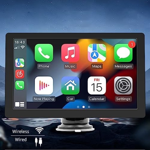 9-automatisk IPS-pekskärm, bärbar bilradio, trådlös, CarPlay, Android Auto