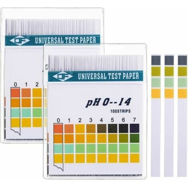 Universal pH-testremsor, komplett pH-mätare, 0-14PH och Body Alkaline Acid pH, 2 lådor, 200 remsor totalt